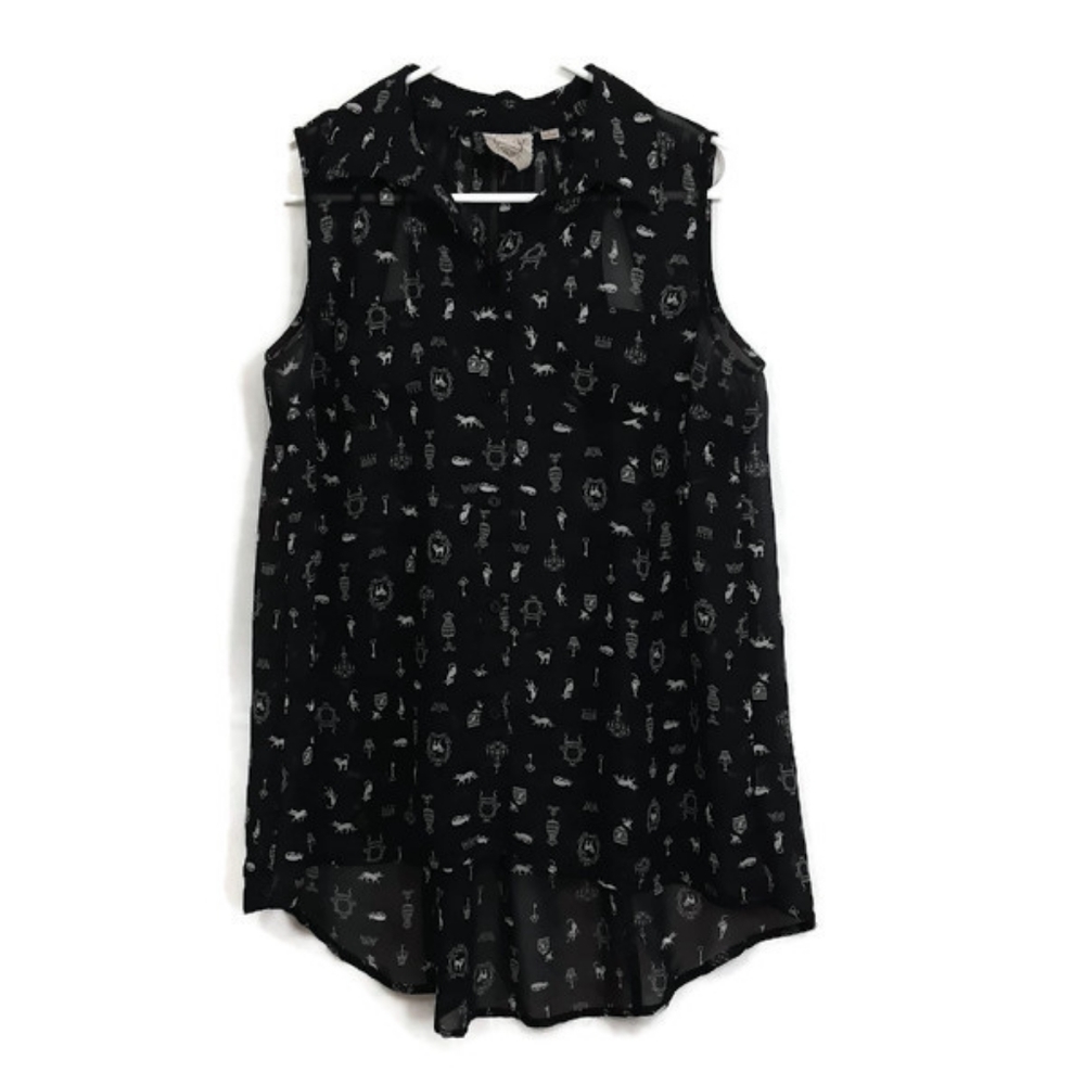 Pout Kitty Cat Sleeveless sheer shirt